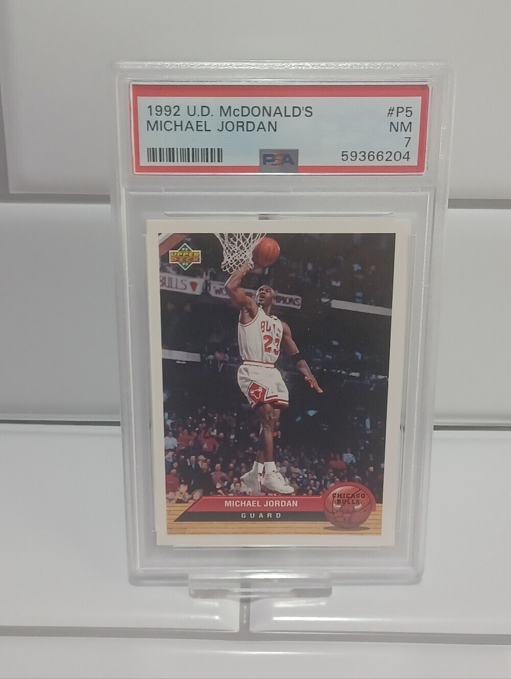 Michael Jordan 1992 Upper Deck McDonalds #P5 Bulls Graded PSA 7 MINT - Picture 5 of 6